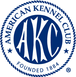 Logo of the American Kennel Club, featuring the letters "AKC" and "Founded 1884" in a circle.
